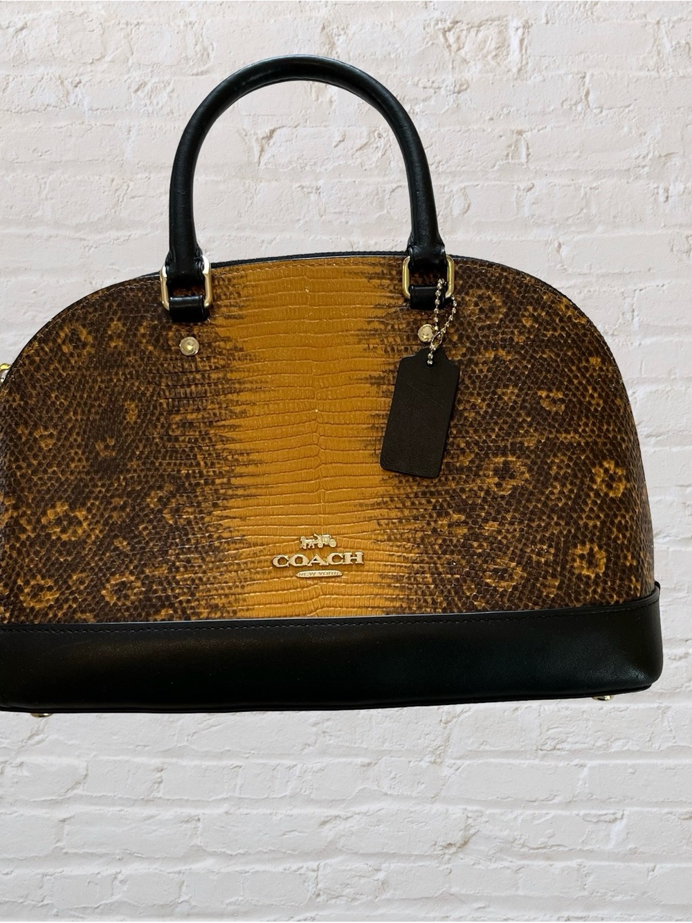Coach Two-Tone Mustard and Black Dome Satchel